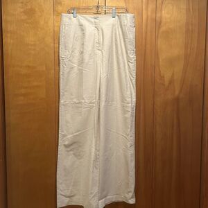 Zara NWT Cotton Linen‎ Wide Leg Pants-Flat Front-XL-Preppy-Corpcore-Old Money